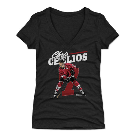 Chris Chelios Women's V-Neck T-Shirt | 500 LEVEL