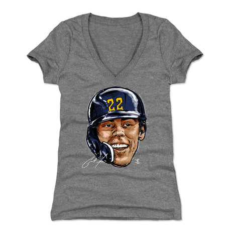 Christian Yelich Women's V-Neck T-Shirt | 500 LEVEL