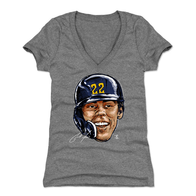 Christian Yelich Women's V-Neck T-Shirt | 500 LEVEL