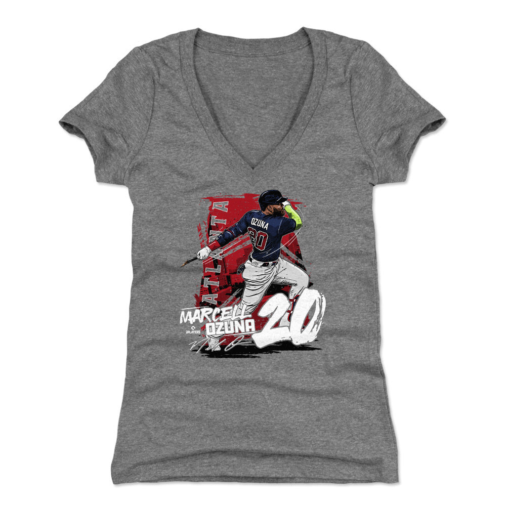 Marcell Ozuna Women's V-Neck T-Shirt | 500 LEVEL