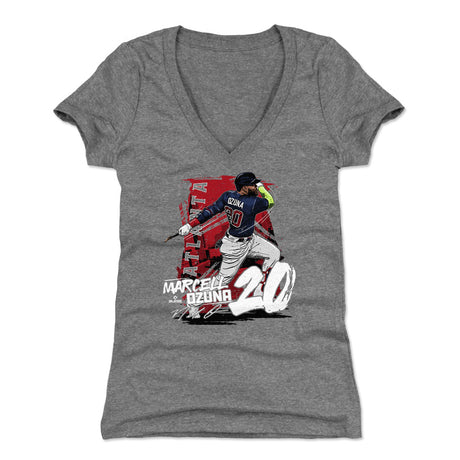 Marcell Ozuna Women's V-Neck T-Shirt | 500 LEVEL