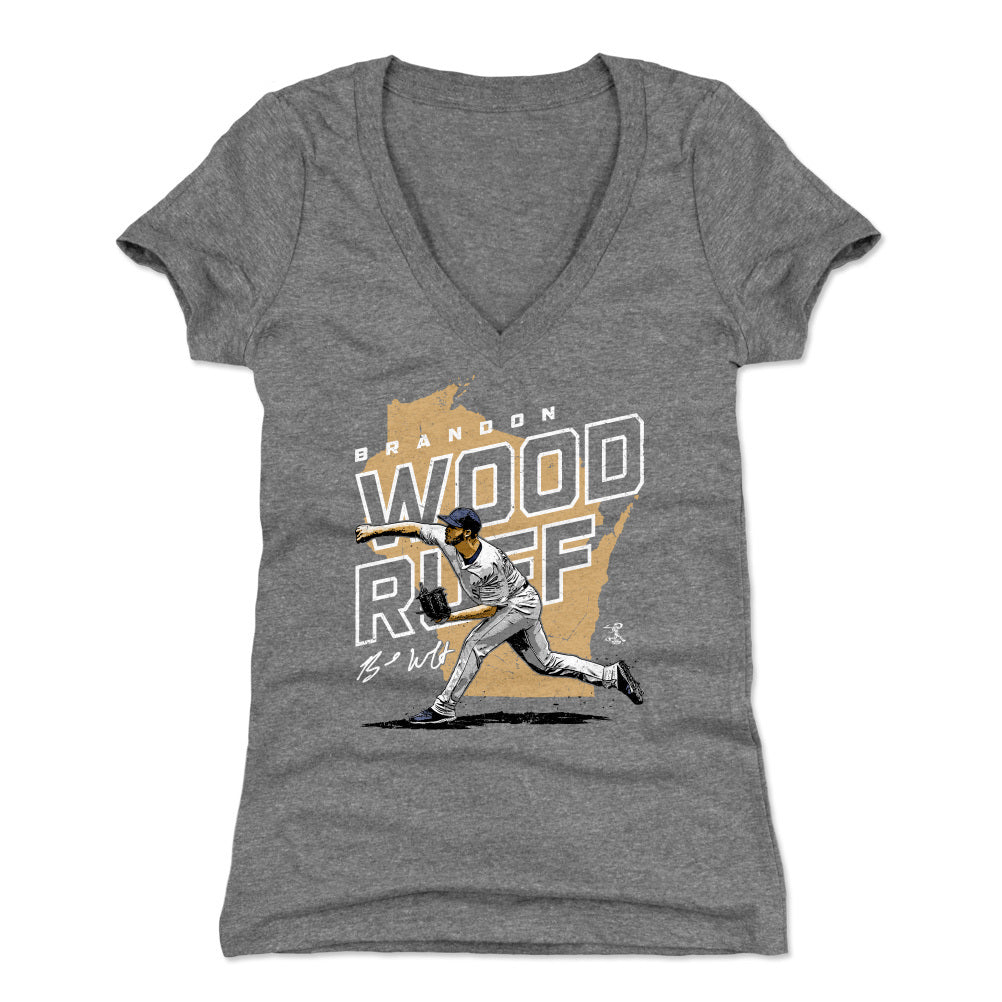 Brandon Woodruff Women's V-Neck T-Shirt | 500 LEVEL