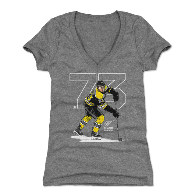 Charlie McAvoy Women's V-Neck T-Shirt | 500 LEVEL