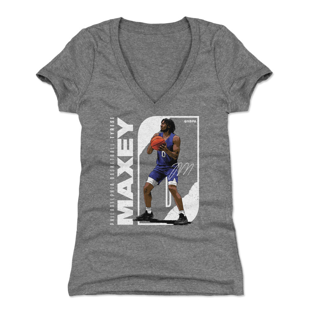 Tyrese Maxey Women's V-Neck T-Shirt | 500 LEVEL