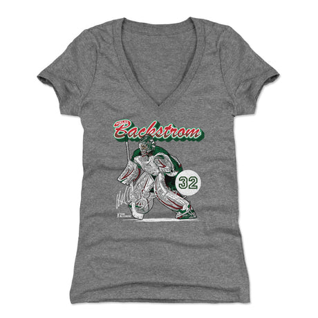 Niklas Backstrom Women's V-Neck T-Shirt | 500 LEVEL
