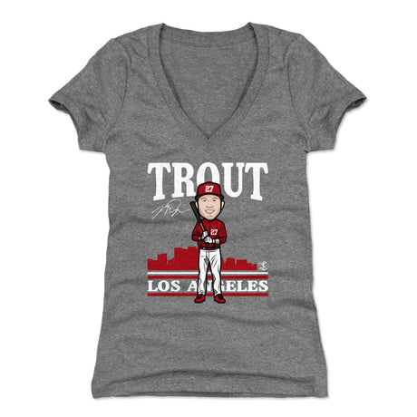 Mike Trout Women's V-Neck T-Shirt | 500 LEVEL