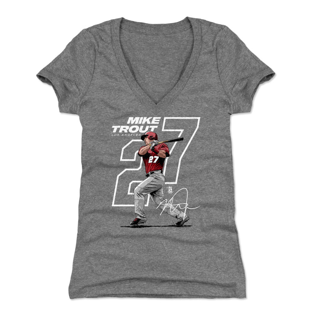 Mike Trout Women's V-Neck T-Shirt | 500 LEVEL