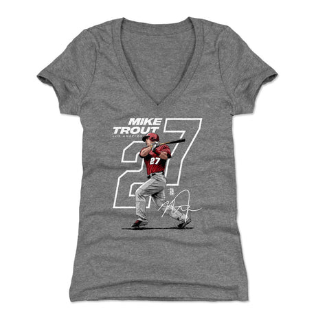 Mike Trout Women's V-Neck T-Shirt | 500 LEVEL