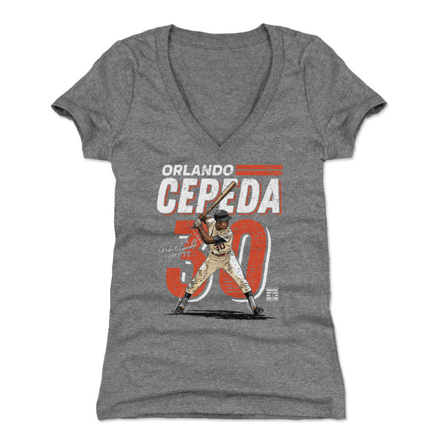 Orlando Cepeda Women's V-Neck T-Shirt | 500 LEVEL