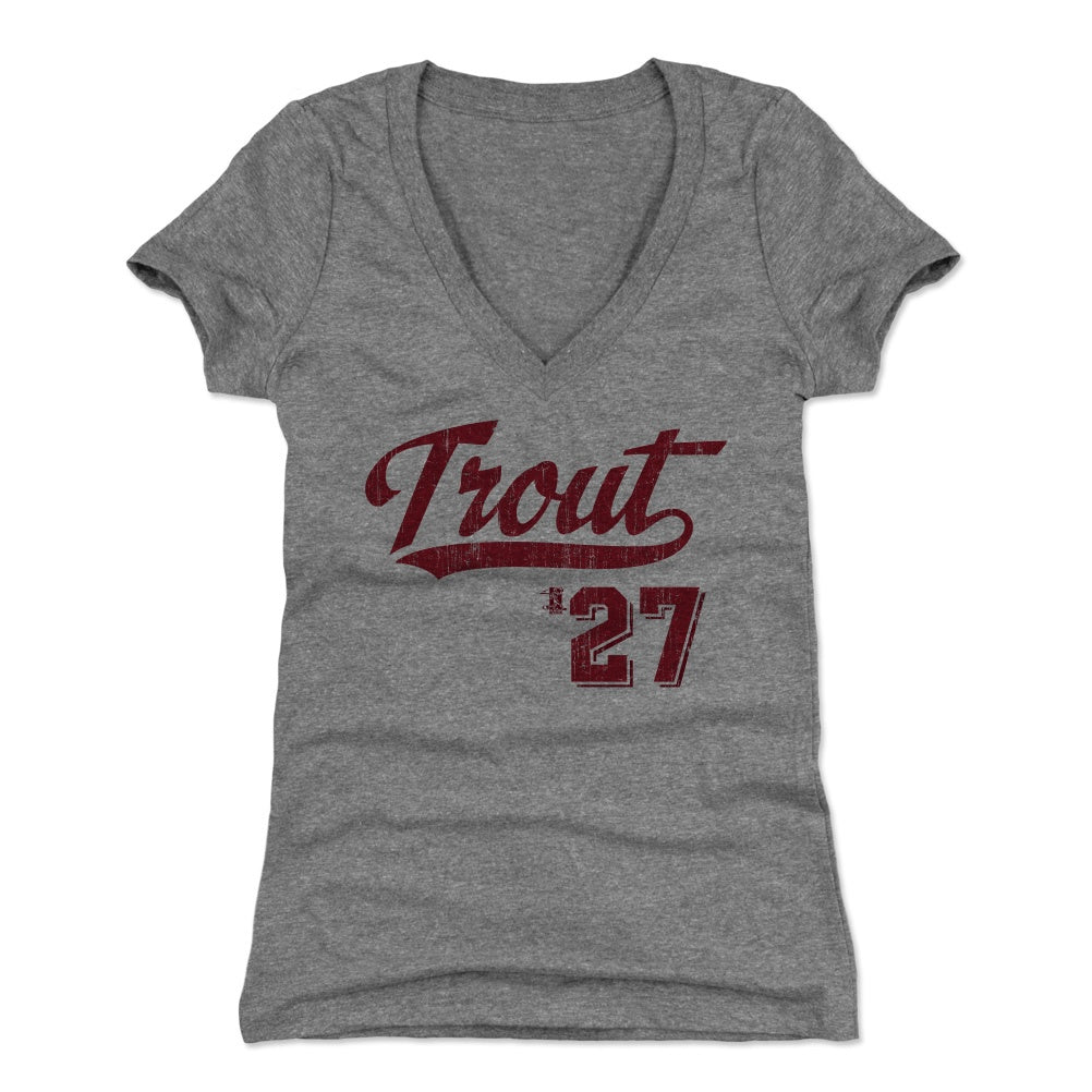 Mike Trout Women's V-Neck T-Shirt | 500 LEVEL