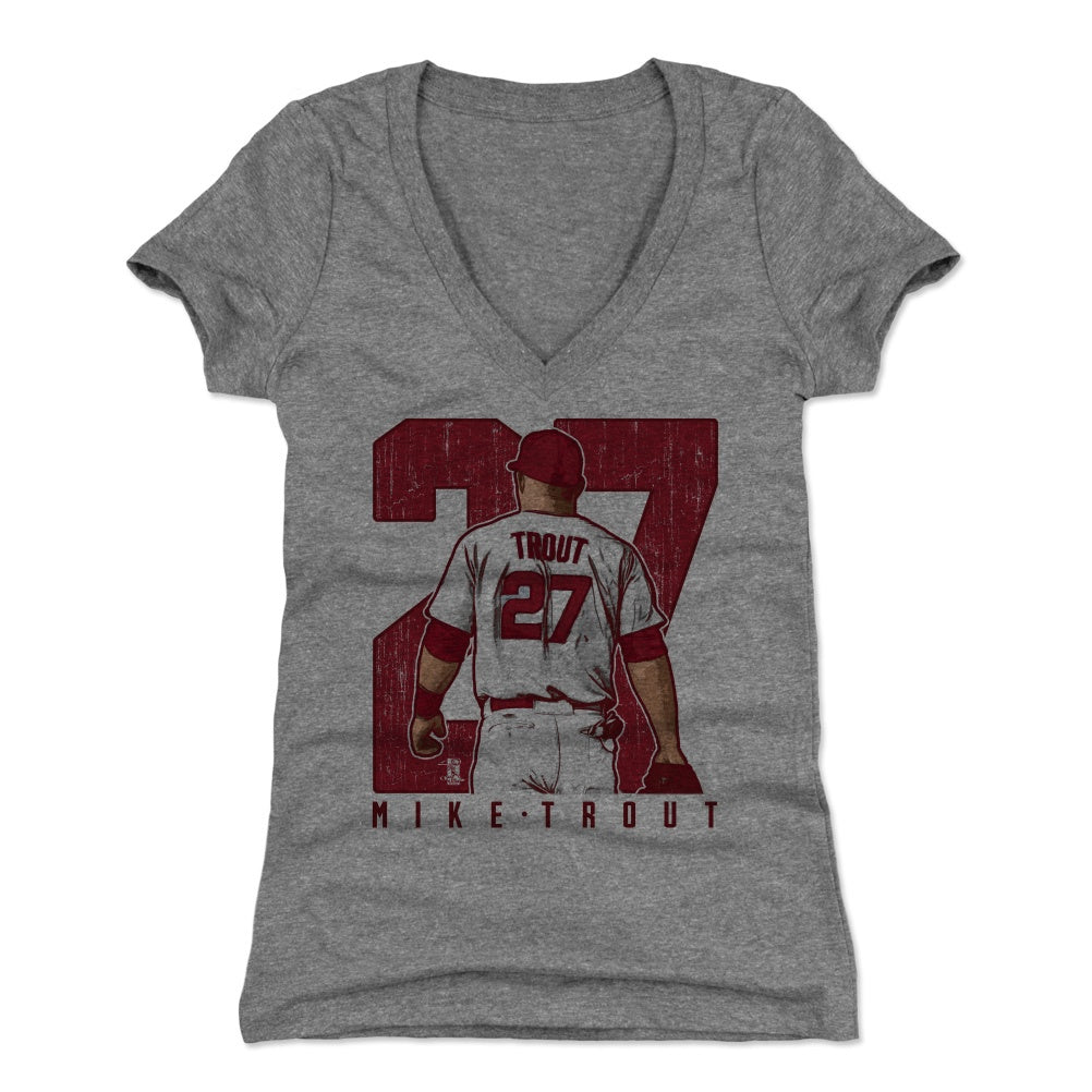 Mike Trout Women's V-Neck T-Shirt | 500 LEVEL