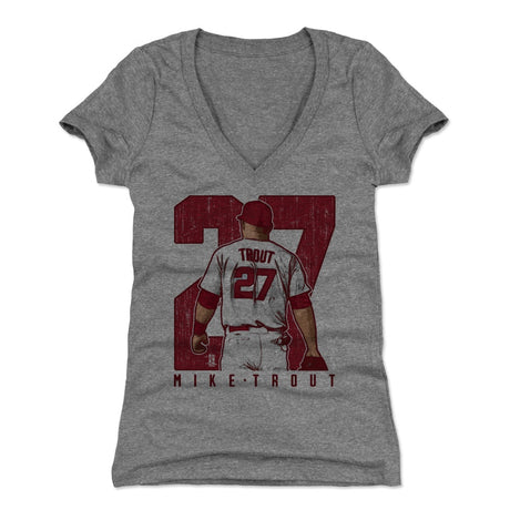 Mike Trout Women's V-Neck T-Shirt | 500 LEVEL