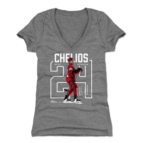 Chris Chelios Women's V-Neck T-Shirt | 500 LEVEL