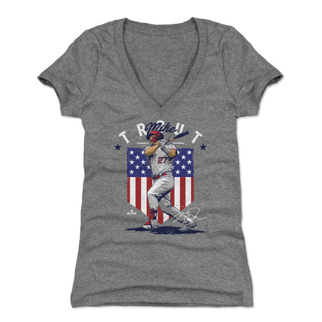 Mike Trout Women's V-Neck T-Shirt | 500 LEVEL