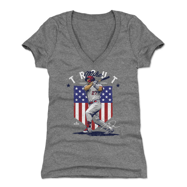Mike Trout Women's V-Neck T-Shirt | 500 LEVEL