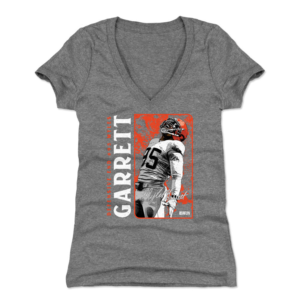 Myles Garrett Women's V-Neck T-Shirt | 500 LEVEL