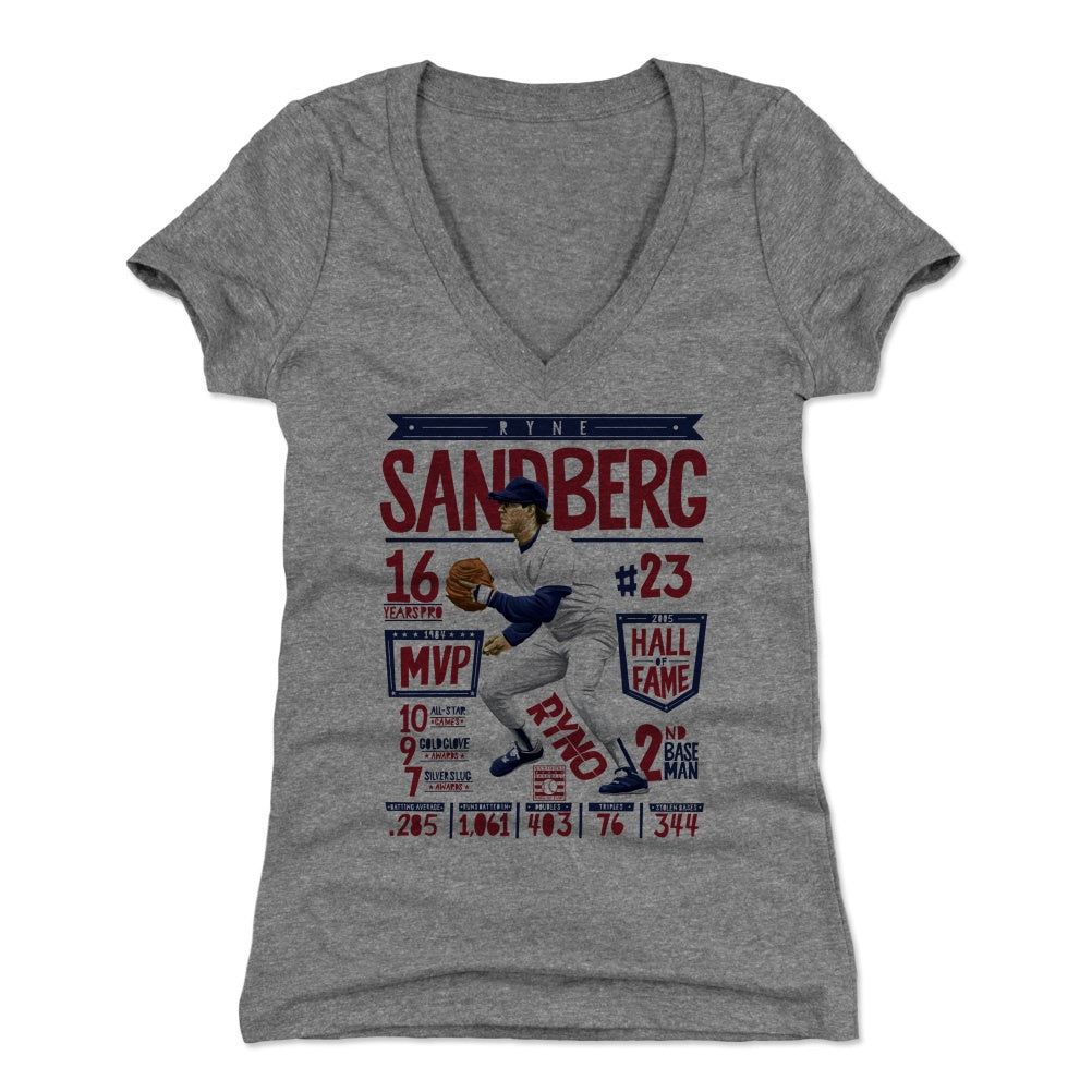Ryne Sandberg Women's V-Neck T-Shirt | 500 LEVEL