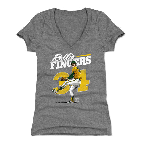 Rollie Fingers Women's V-Neck T-Shirt | 500 LEVEL