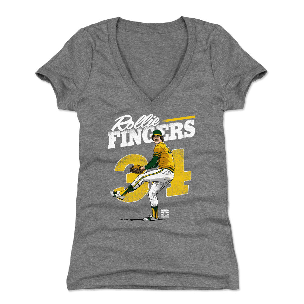 Rollie Fingers Women&#39;s V-Neck T-Shirt | 500 LEVEL