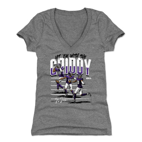 Justin Jefferson Women's V-Neck T-Shirt | 500 LEVEL