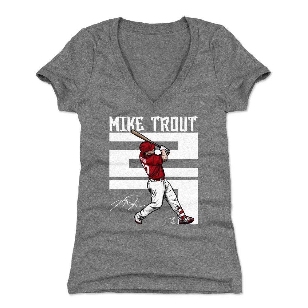 Mike Trout Women's V-Neck T-Shirt | 500 LEVEL