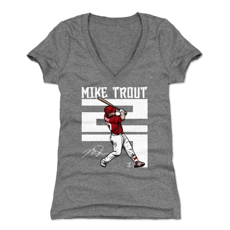 Mike Trout Women's V-Neck T-Shirt | 500 LEVEL