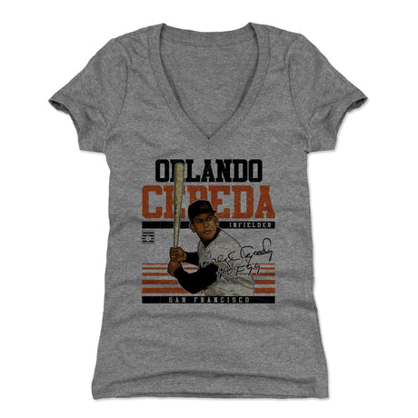 Orlando Cepeda Women's V-Neck T-Shirt | 500 LEVEL