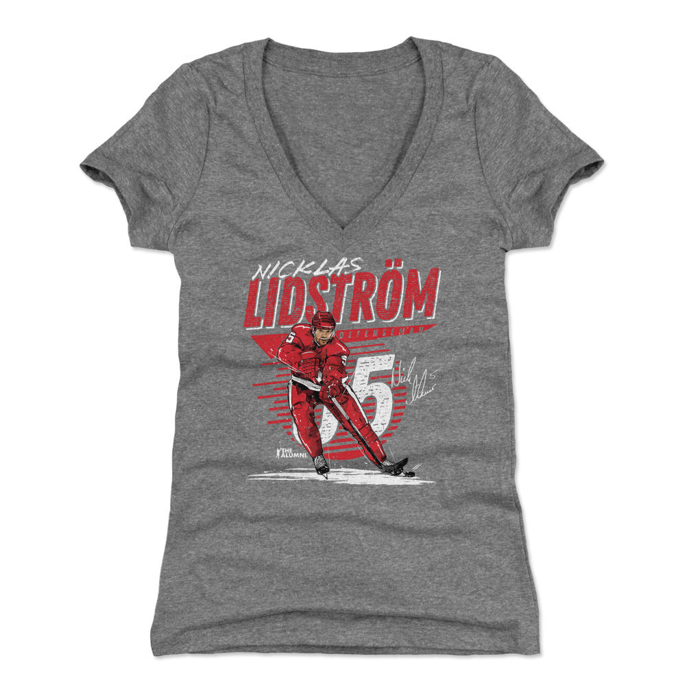 Nicklas Lidstrom Women&#39;s V-Neck T-Shirt | 500 LEVEL