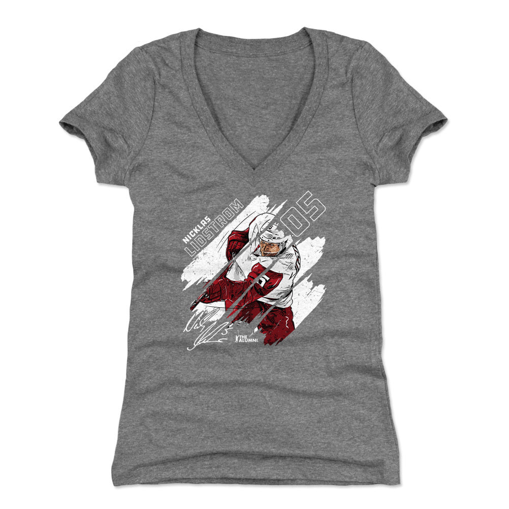 Nicklas Lidstrom Women's V-Neck T-Shirt | 500 LEVEL