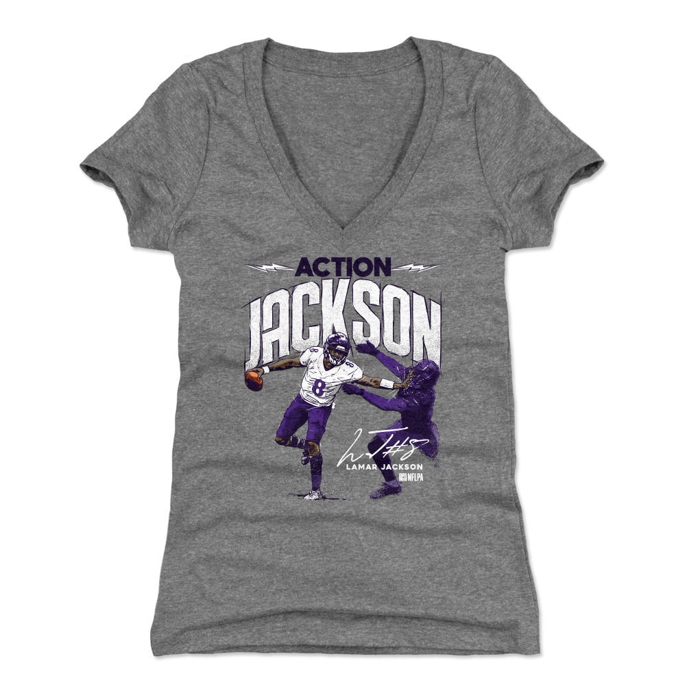 Lamar Jackson Women's V-Neck T-Shirt | 500 LEVEL