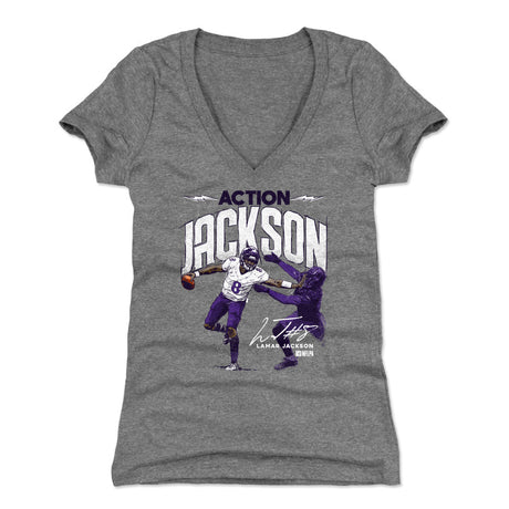 Lamar Jackson Women's V-Neck T-Shirt | 500 LEVEL