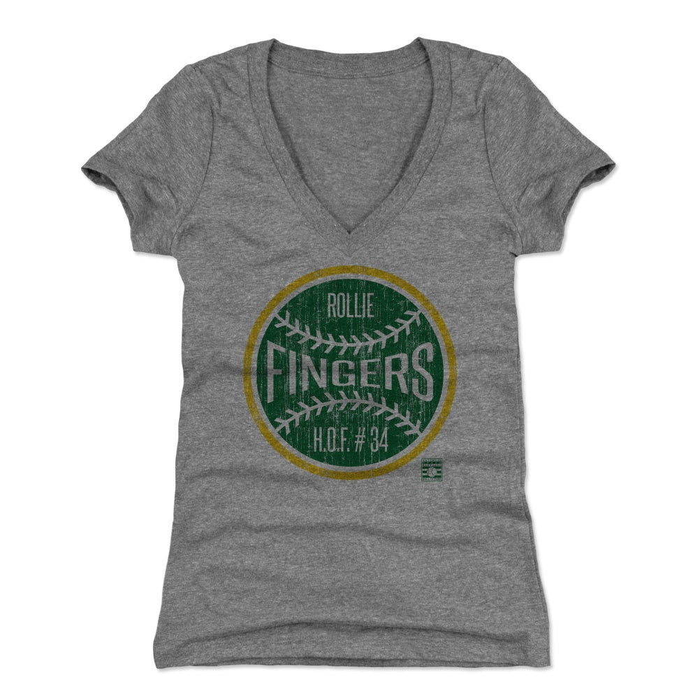 Rollie Fingers Women's V-Neck T-Shirt | 500 LEVEL