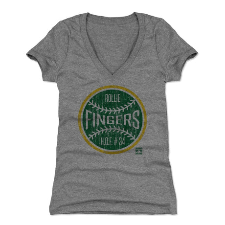 Rollie Fingers Women's V-Neck T-Shirt | 500 LEVEL