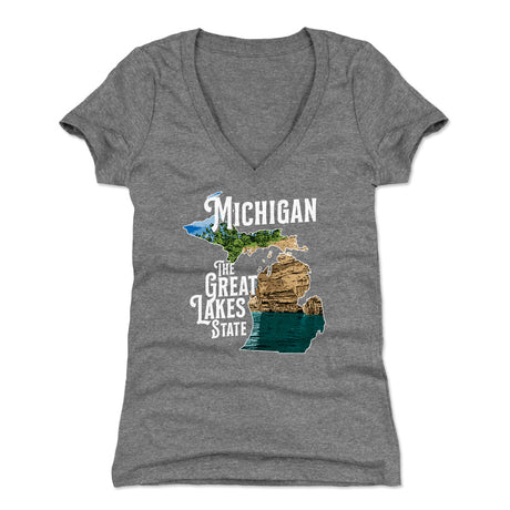 Michigan Women's V-Neck T-Shirt | 500 LEVEL