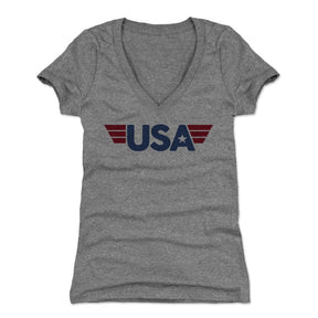 USA Women's V-Neck T-Shirt | 500 LEVEL