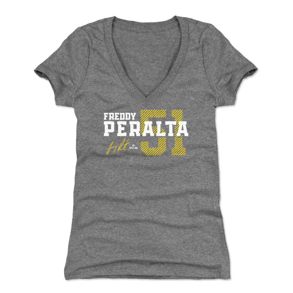 Freddy Peralta Women's V-Neck T-Shirt | 500 LEVEL