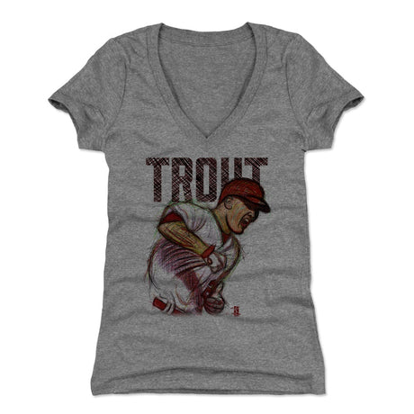 Mike Trout Women's V-Neck T-Shirt | 500 LEVEL