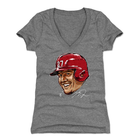 Mike Trout Women's V-Neck T-Shirt | 500 LEVEL