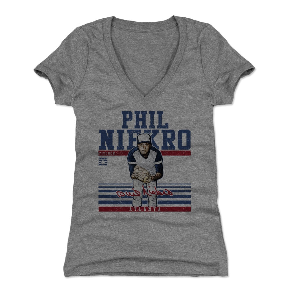 Phil Niekro Women's V-Neck T-Shirt | 500 LEVEL