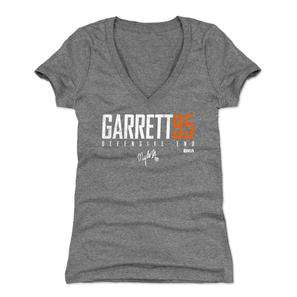 Myles Garrett Women&#39;s V-Neck T-Shirt | 500 LEVEL