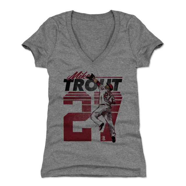 Mike Trout Women's V-Neck T-Shirt | 500 LEVEL