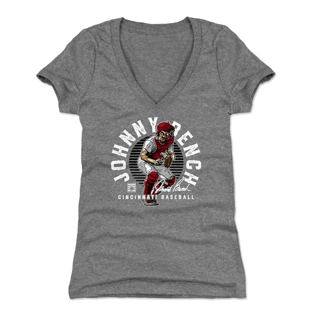 Johnny Bench Women's V-Neck T-Shirt | 500 LEVEL