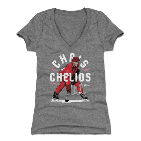 Chris Chelios Women's V-Neck T-Shirt | 500 LEVEL