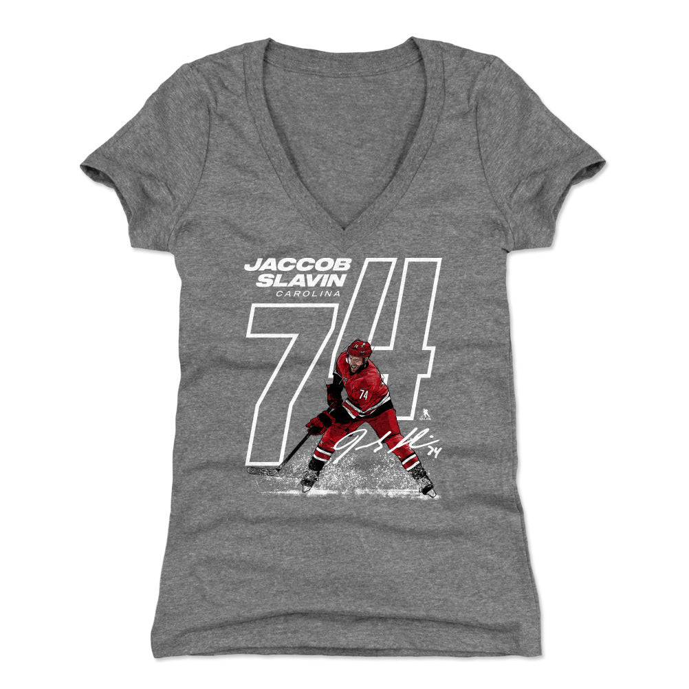 Jaccob Slavin Women&#39;s V-Neck T-Shirt | 500 LEVEL