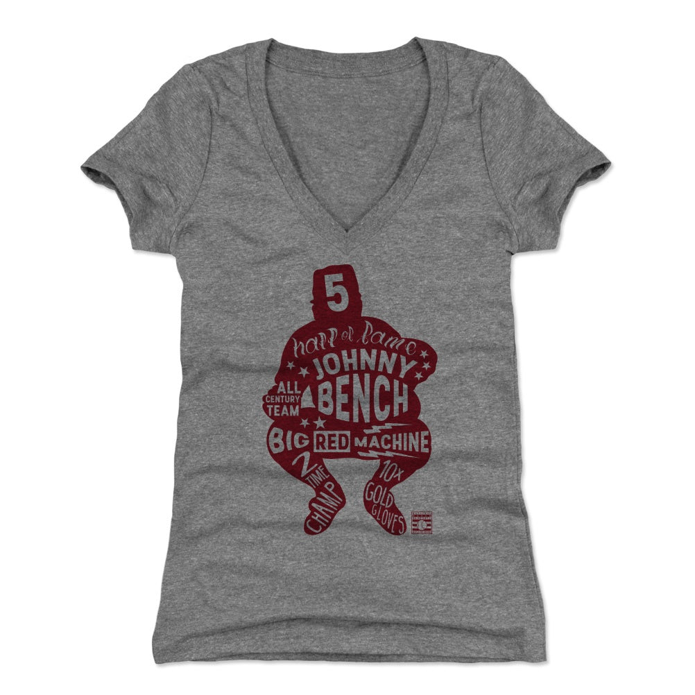 Johnny Bench Women's V-Neck T-Shirt | 500 LEVEL
