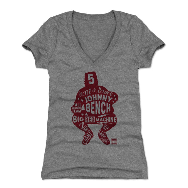 Johnny Bench Women's V-Neck T-Shirt | 500 LEVEL