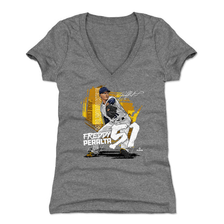Freddy Peralta Women's V-Neck T-Shirt | 500 LEVEL