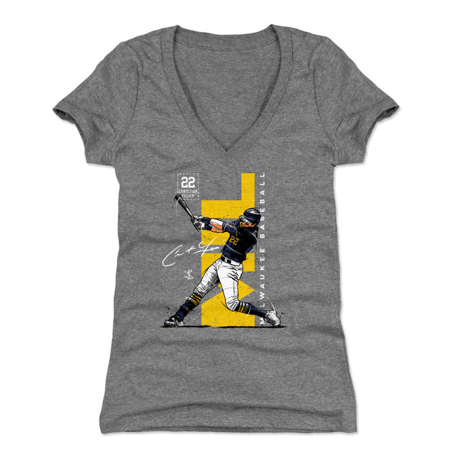Christian Yelich Women's V-Neck T-Shirt | 500 LEVEL