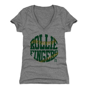 Rollie Fingers Women's V-Neck T-Shirt | 500 LEVEL