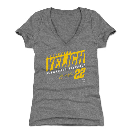 Christian Yelich Women's V-Neck T-Shirt | 500 LEVEL